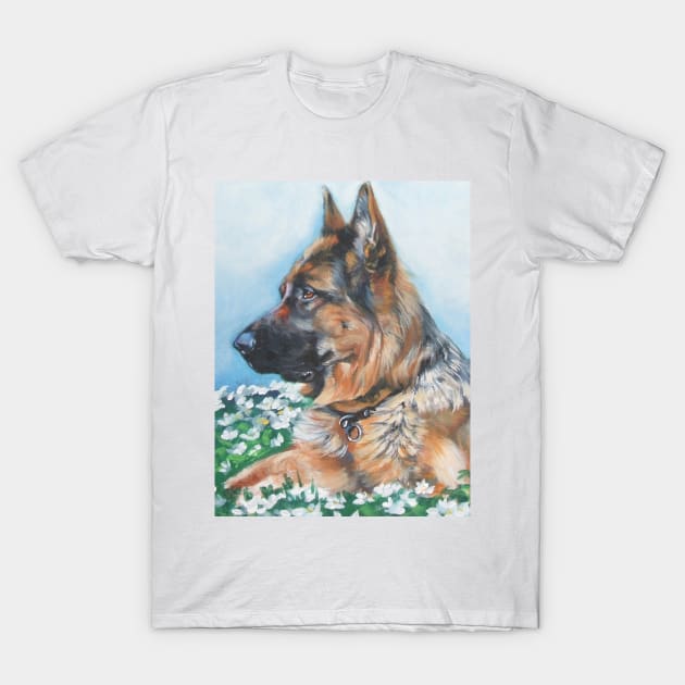 German Shepherd Fine Art Painting T-Shirt by LASHEPARD